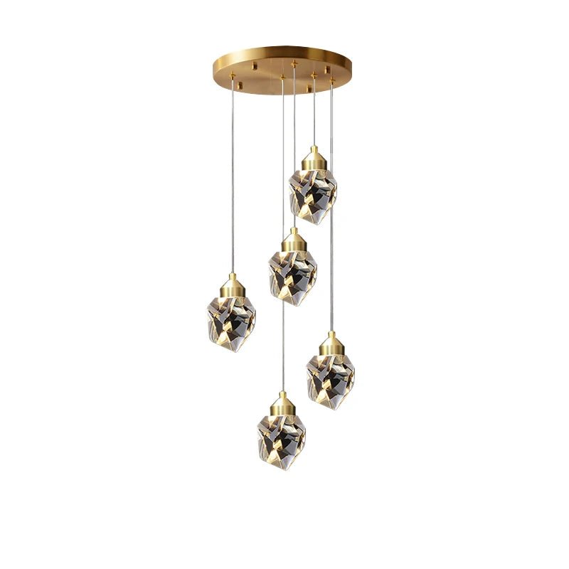 Gold Crystal Staircase Chandelier for Living Room and Foyer - Hans Lumiere