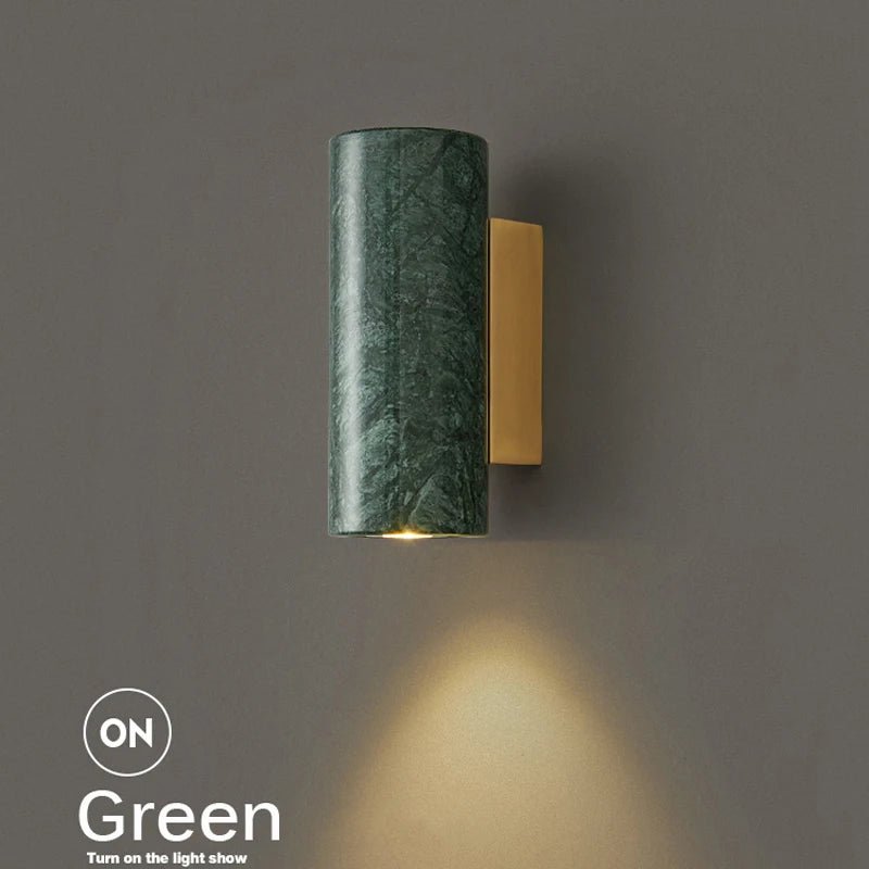Green Marble Wall Sconce – Nordic Luxury Wall Light - Hans Lumiere