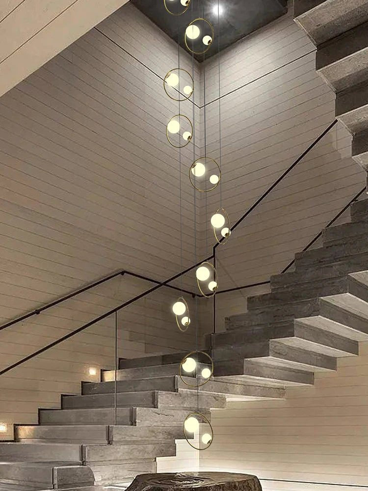 Hall Chandelier Staircase Modern Suspension Luster - Hans Lumiere