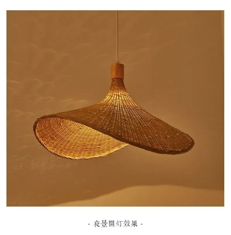 Handwoven Bamboo Pendant Light - Rattan Ceiling Lamp - Hans Lumiere