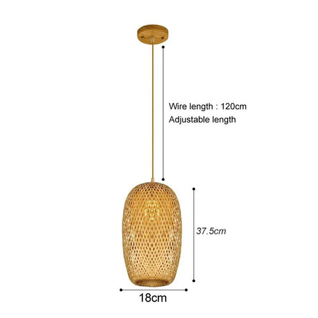 Handwoven Natural Rustic Asian Pendant Rattan Bamboo Lamps - Hans Lumiere