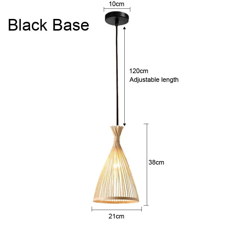 Handwoven Natural Rustic Asian Pendant Rattan Bamboo Lamps - Hans Lumiere