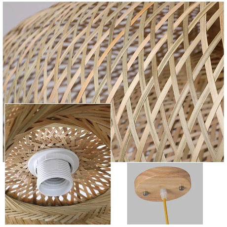 Handwoven Natural Rustic Asian Pendant Rattan Bamboo Lamps - Hans Lumiere