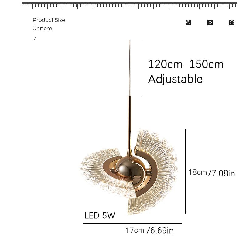Hanging Acrylic Led Crystal Pendant Light - Hans Lumiere