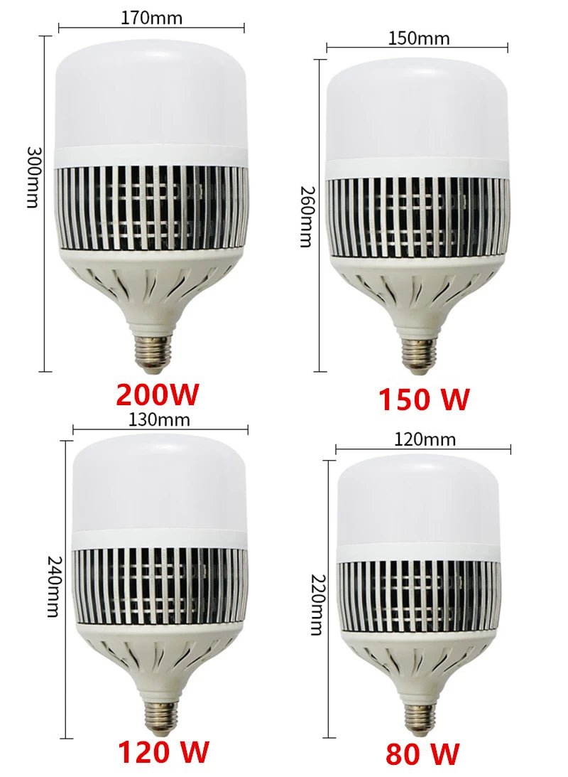 High Power LED Globe Bulb 80W to 300W, E26 E27 E39 E40 B22, for Warehouses & Workshops - Hans Lumiere
