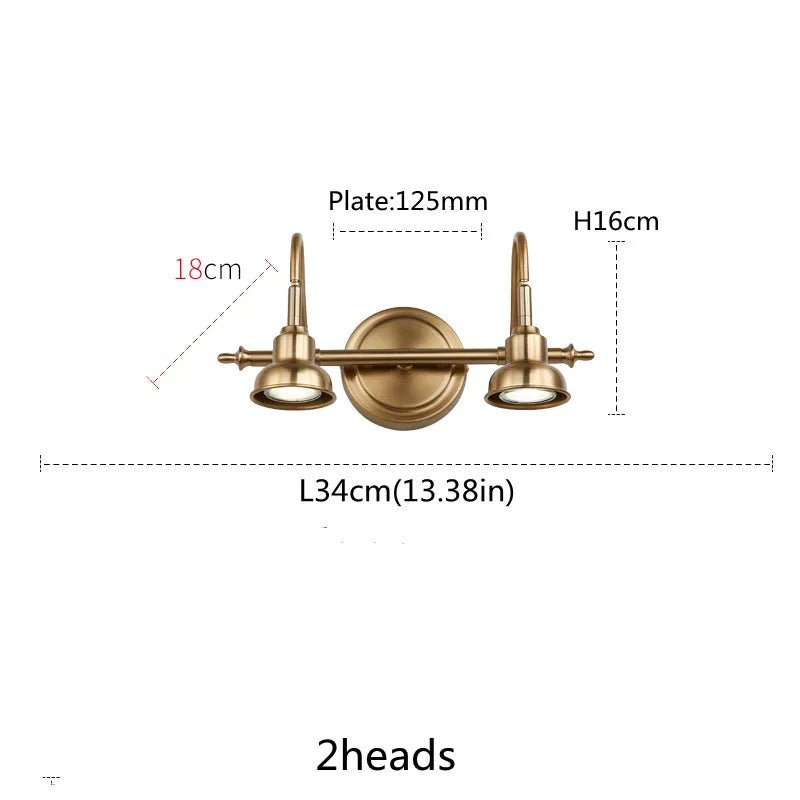 Industrial Brass Copper Mirror LED Spot Light - Hans Lumiere