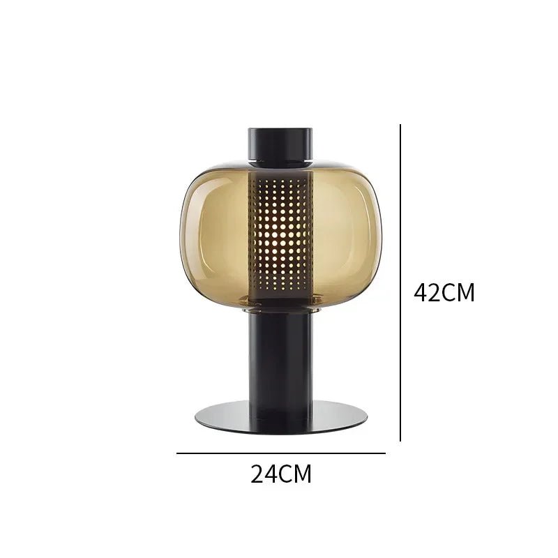 Italian Art Deco Glass Table Lamp – Designer LED Desk Light for Bedroom & Living Room - Hans Lumiere