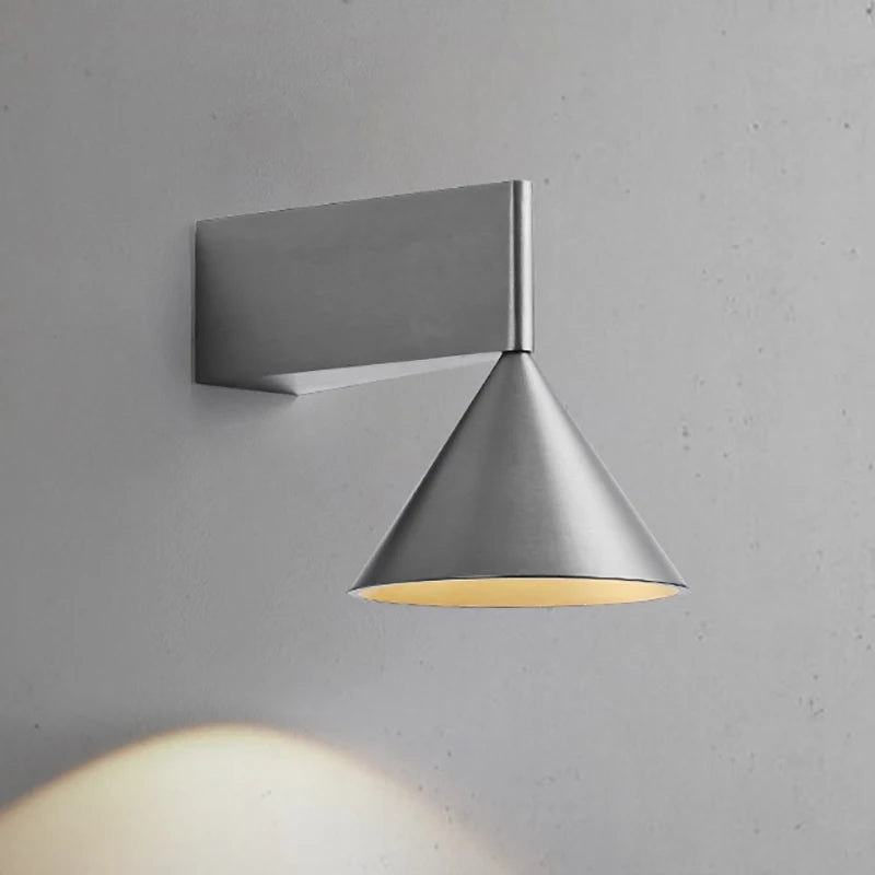 Italian Conical Aluminum Wall Sconce – Modern Bedside & Corridor Light - Hans Lumiere