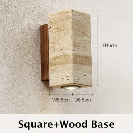 Japan Wabi Sabi Yellow Travertine LED Wall Lamp - Hans Lumiere
