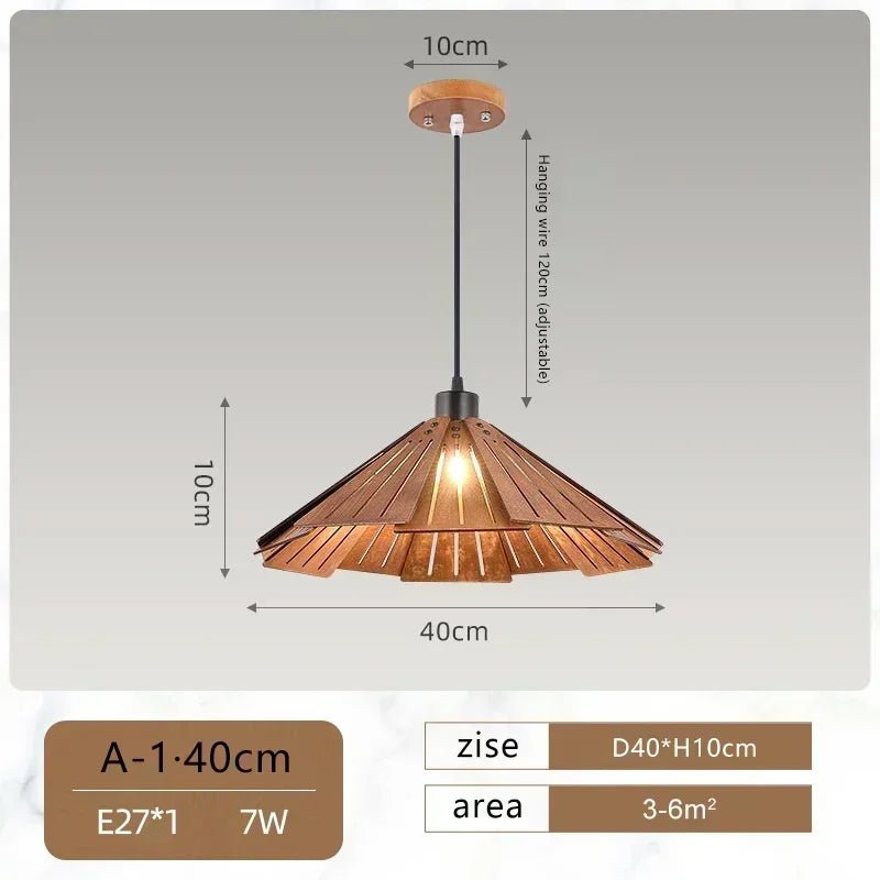 Japanese Style Umbrella Shaped Pendant Light - Hans Lumiere