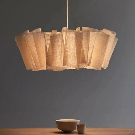 Japanese Wabi Sabi Handmade Fabric Lampshade LED Chandelier - Hans Lumiere