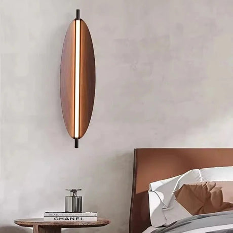 Japanese Wood Grain Long Strip LED Wall Lamp - Hans Lumiere