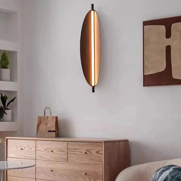 Japanese Wood Grain Long Strip LED Wall Lamp - Hans Lumiere