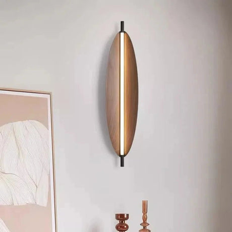 Japanese Wood Grain Long Strip LED Wall Lamp - Hans Lumiere