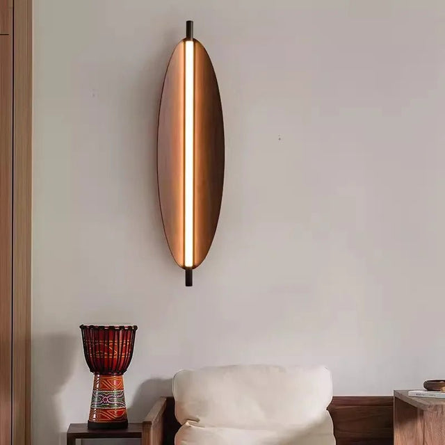 Japanese Wood Grain Long Strip LED Wall Lamp - Hans Lumiere