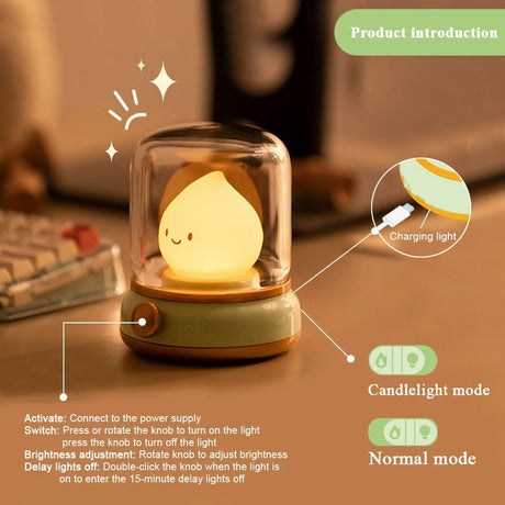 Kerosene LED Night Light Cute Flameless Candle - Hans Lumiere