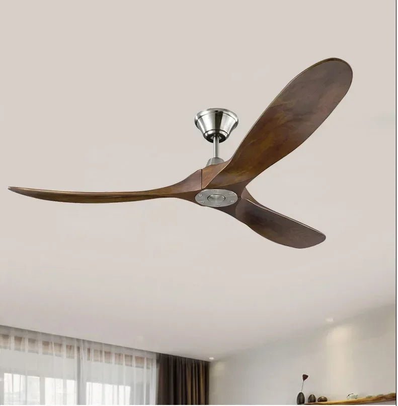 Large Wood Blades Ceiling Fan With Remote Control - Hans Lumiere