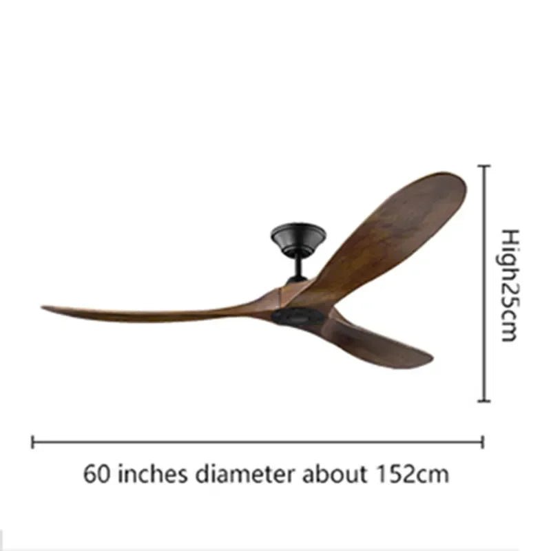 Large Wood Blades Ceiling Fan With Remote Control - Hans Lumiere