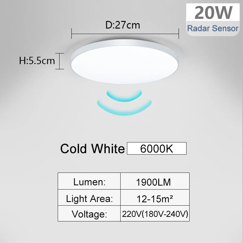 LED Ceiling Lights With Radar Sensor - Hans Lumiere