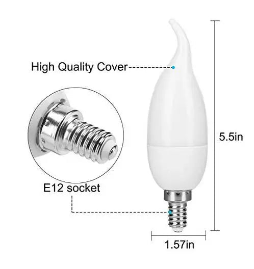 LED Flickering Flame Candelabra Bulbs E12 E14 E27, 1.2W 1800K, 3 Modes, 8 Pack - Hans Lumiere