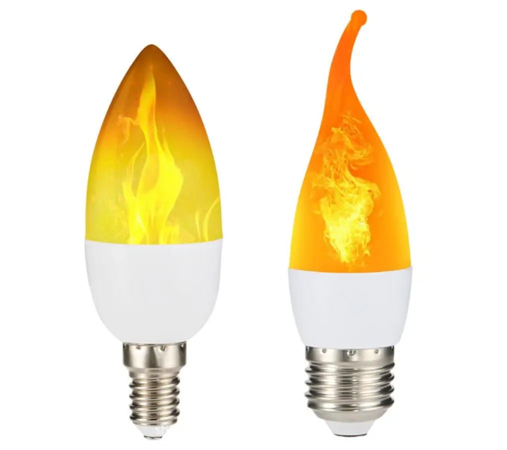 LED Flickering Flame Candelabra Bulbs E12 E14 E27, 1.2W 1800K, 3 Modes, 8 Pack - Hans Lumiere
