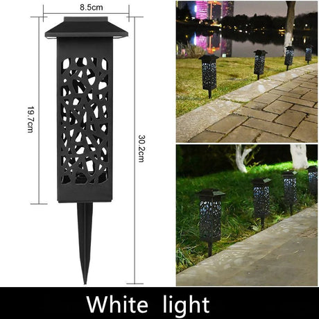LED Solar Garden Hollow Square Lawn Lamp - Hans Lumiere