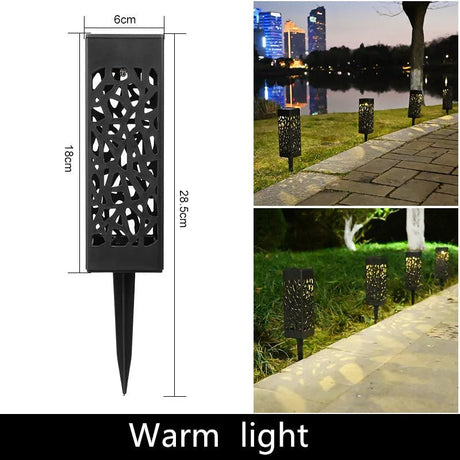 LED Solar Garden Hollow Square Lawn Lamp - Hans Lumiere