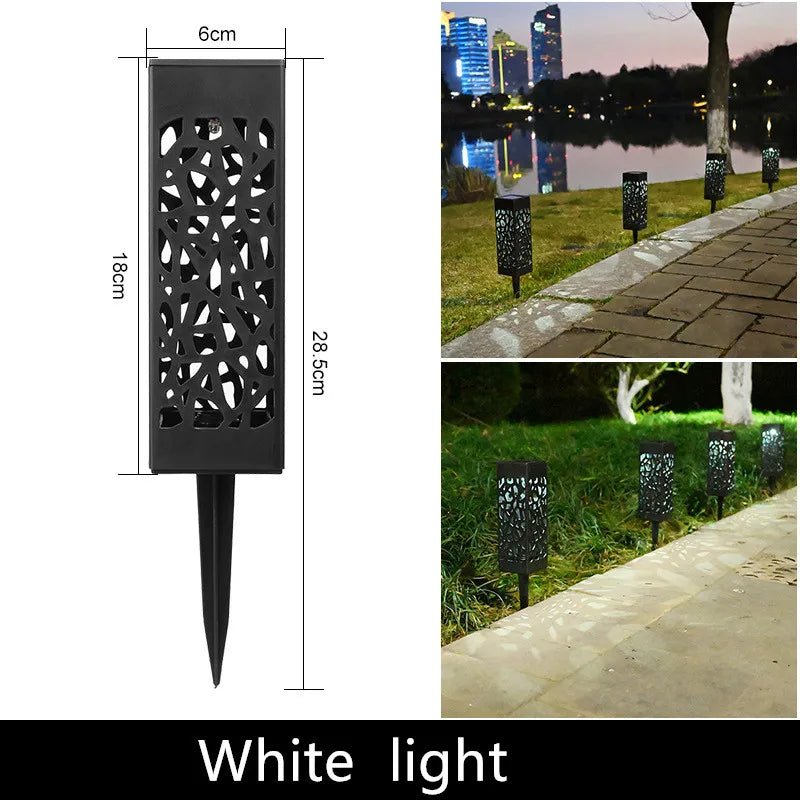 LED Solar Garden Hollow Square Lawn Lamp - Hans Lumiere