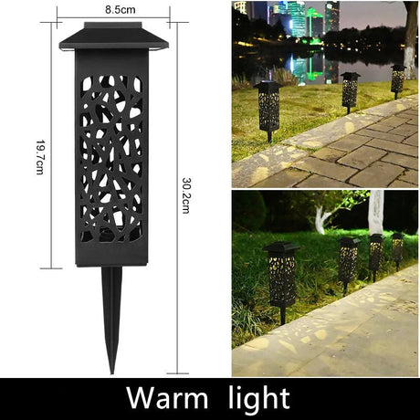 LED Solar Garden Hollow Square Lawn Lamp - Hans Lumiere