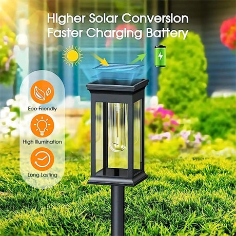 LED Solar Outdoor Pathway Lights With Tungsten Filament Bulb - Hans Lumiere