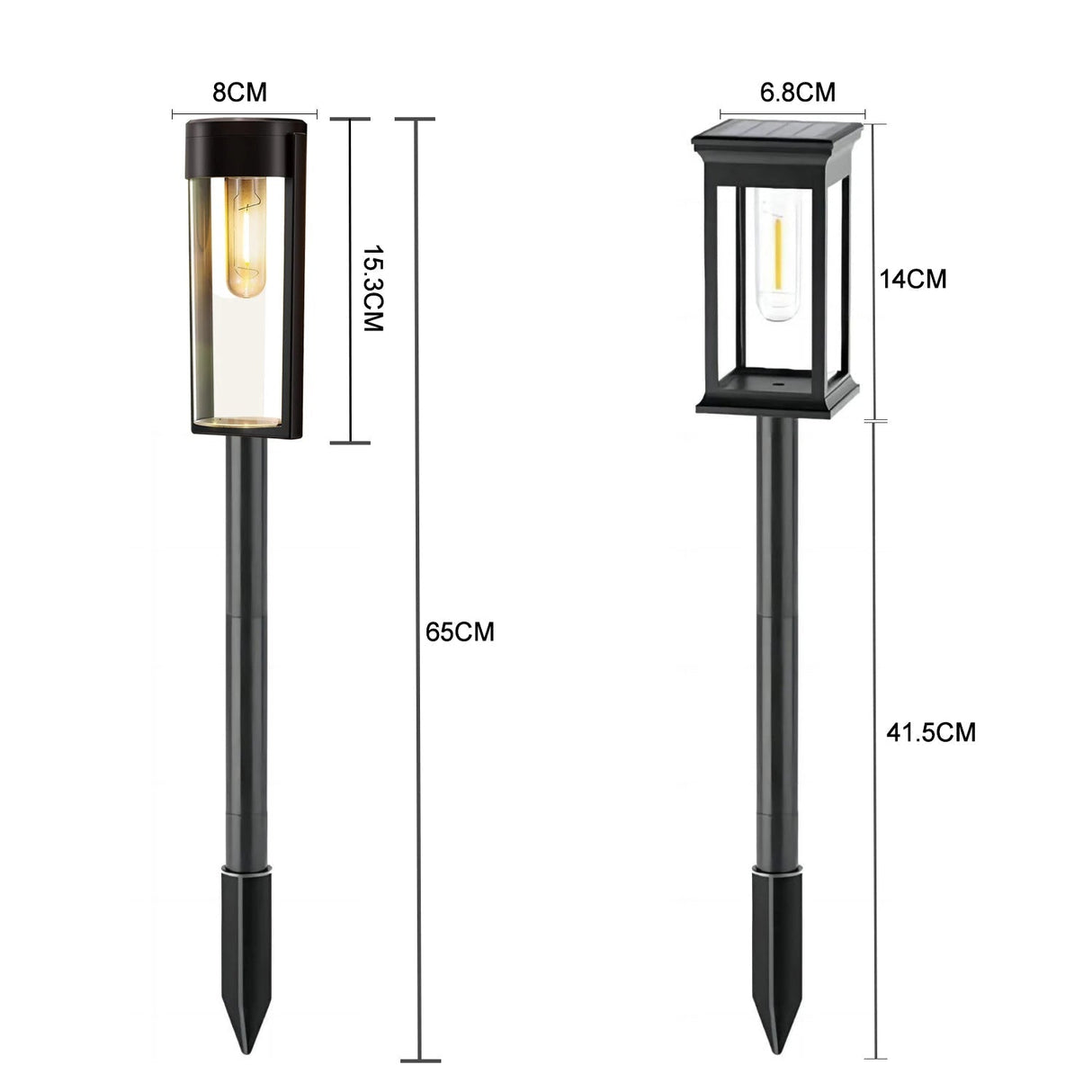LED Solar Outdoor Pathway Lights With Tungsten Filament Bulb - Hans Lumiere
