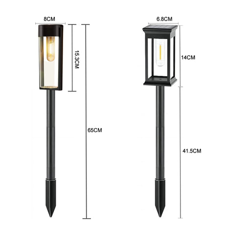 LED Solar Outdoor Pathway Lights With Tungsten Filament Bulb - Hans Lumiere