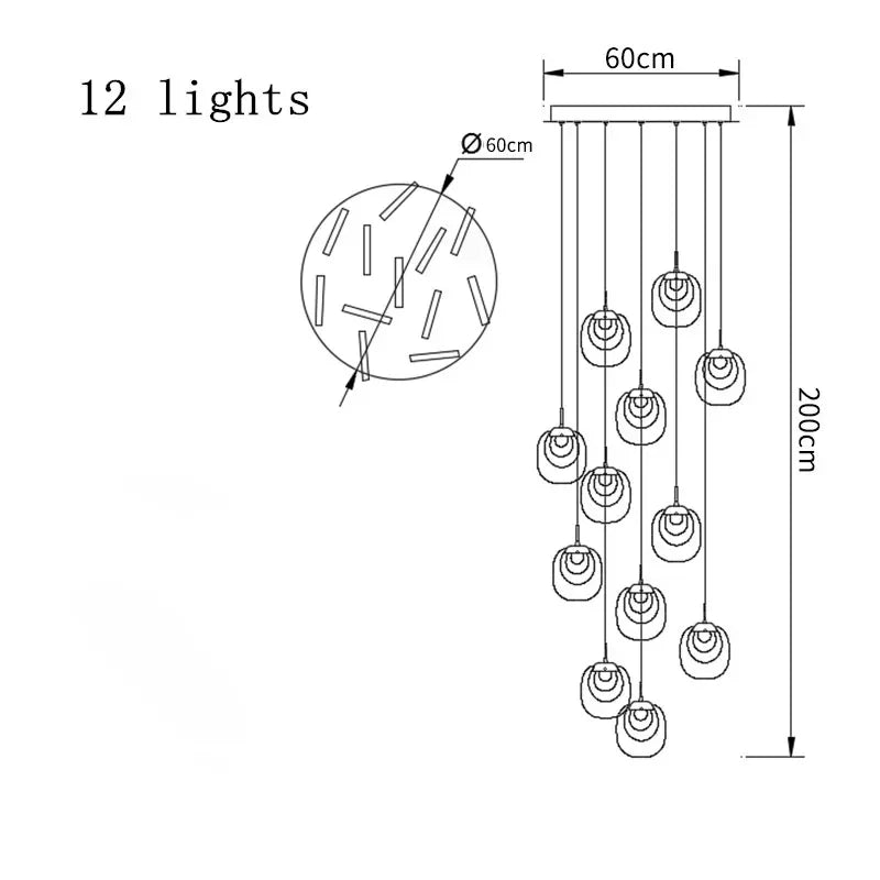 Long Luxury Hallway Crystal LED Chandelier - Hans Lumiere