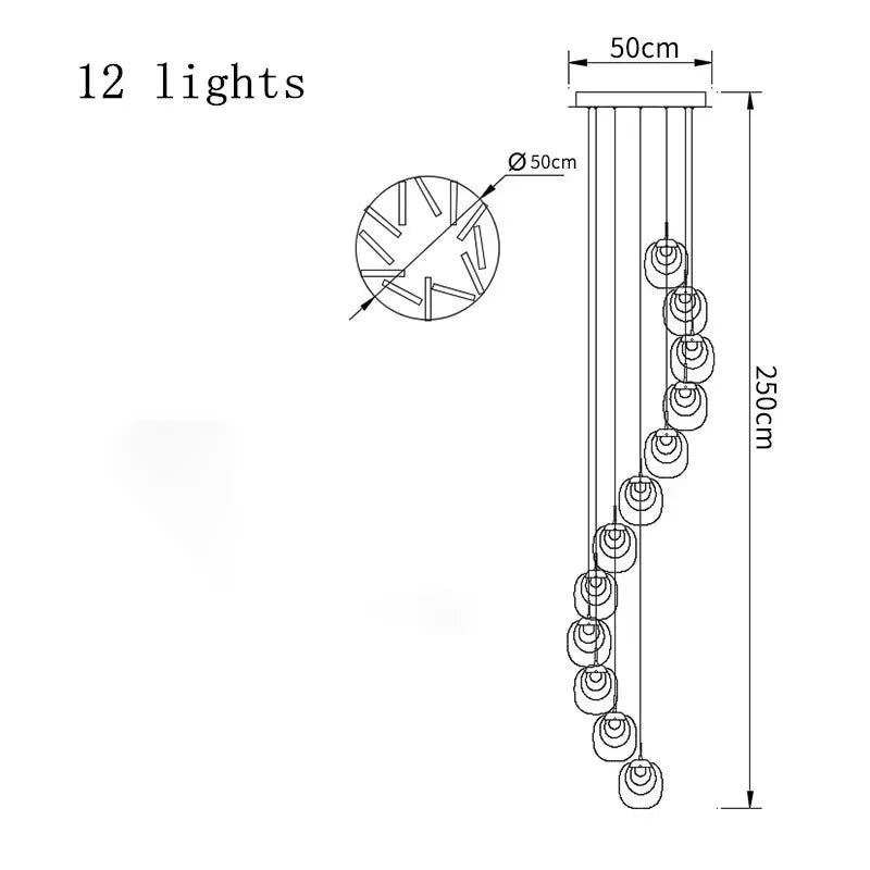 Long Luxury Hallway Crystal LED Chandelier - Hans Lumiere
