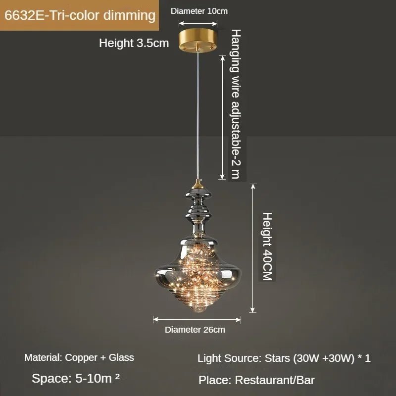 Luxury Art Personalized Starry Sky Glass Pendant Light - Hans Lumiere