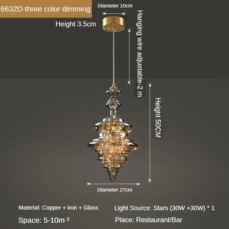 Luxury Art Personalized Starry Sky Glass Pendant Light - Hans Lumiere