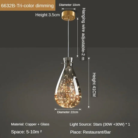 Luxury Art Personalized Starry Sky Glass Pendant Light - Hans Lumiere