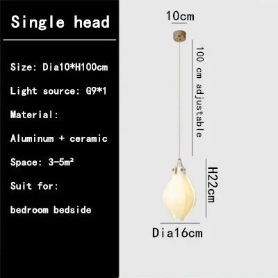 Luxury Ceramic Magnolia Long LED Chandelier - Hans Lumiere