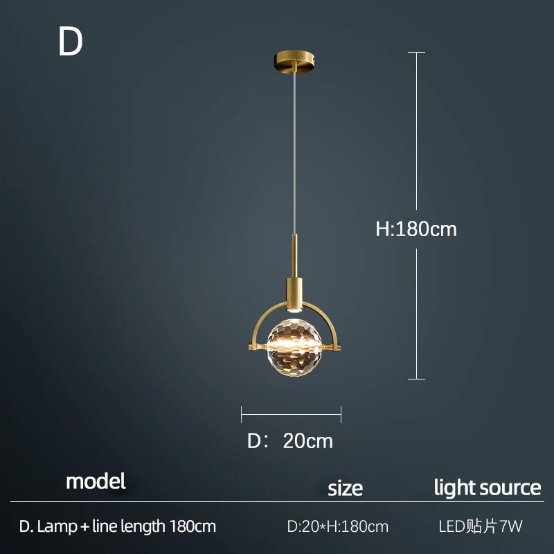 Luxury Crystal Single Head Round Chandelier - Hans Lumiere