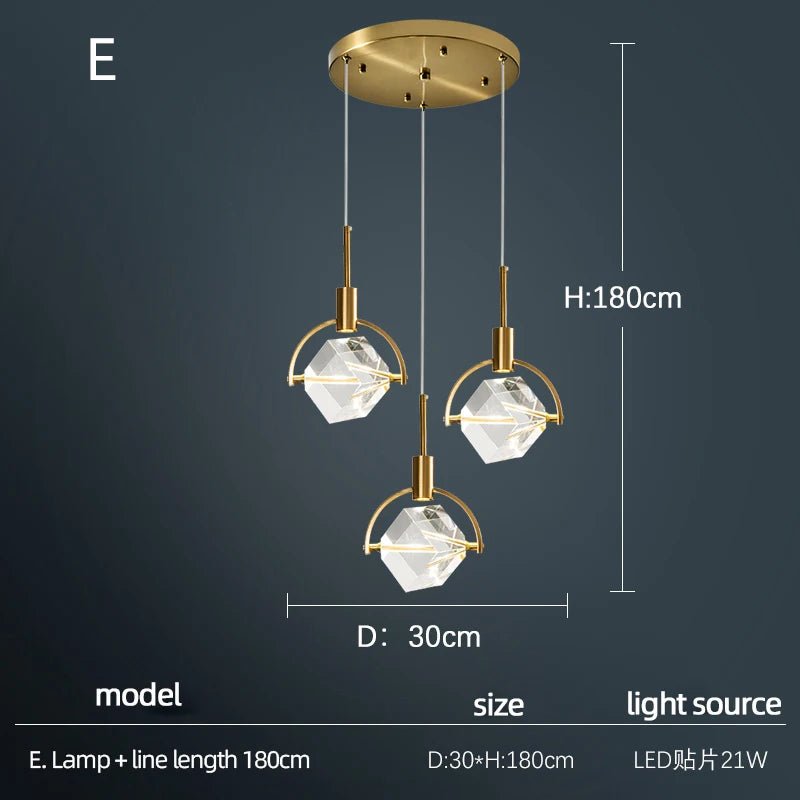 Luxury Crystal Single Head Round Chandelier - Hans Lumiere