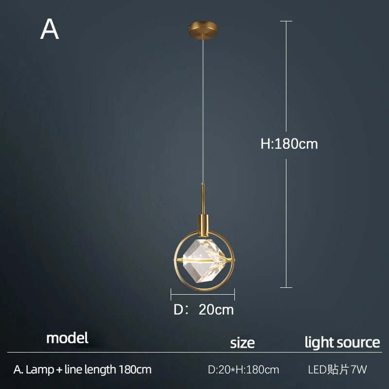 Luxury Crystal Single Head Round Chandelier - Hans Lumiere