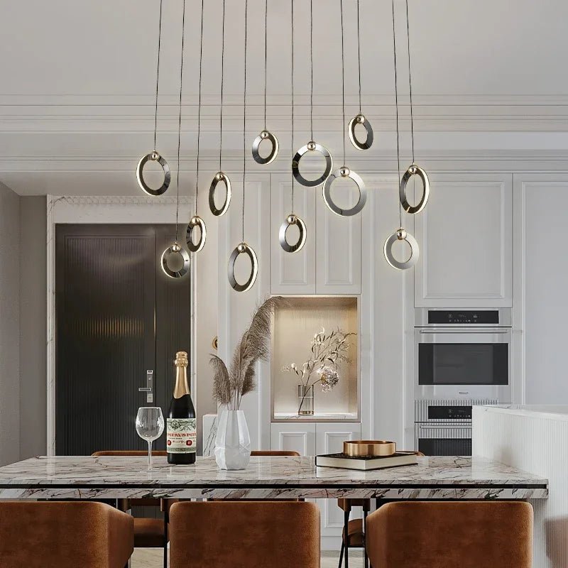 Luxury Indoor Aluminum Round LED Chandelier - Hans Lumiere