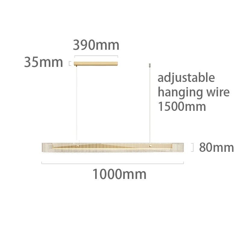 Luxury Long Strip Stainless Steel Crystal LED Chandelier - Hans Lumiere