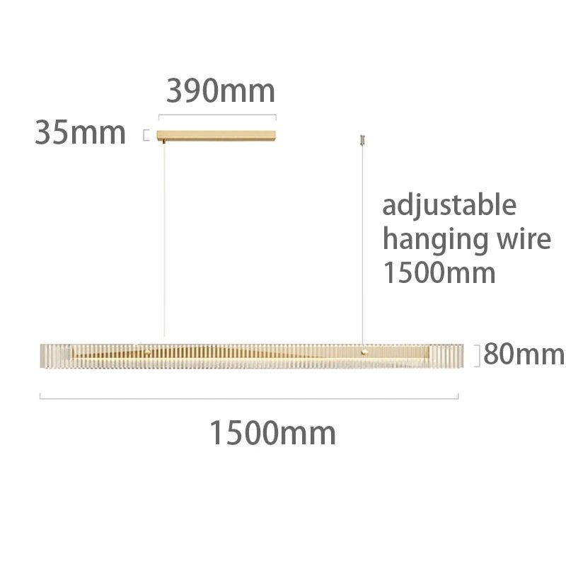 Luxury Long Strip Stainless Steel Crystal LED Chandelier - Hans Lumiere