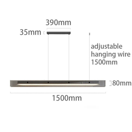 Luxury Long Strip Stainless Steel Crystal LED Chandelier - Hans Lumiere