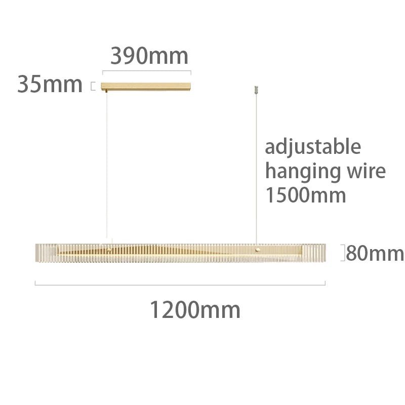 Luxury Long Strip Stainless Steel Crystal LED Chandelier - Hans Lumiere