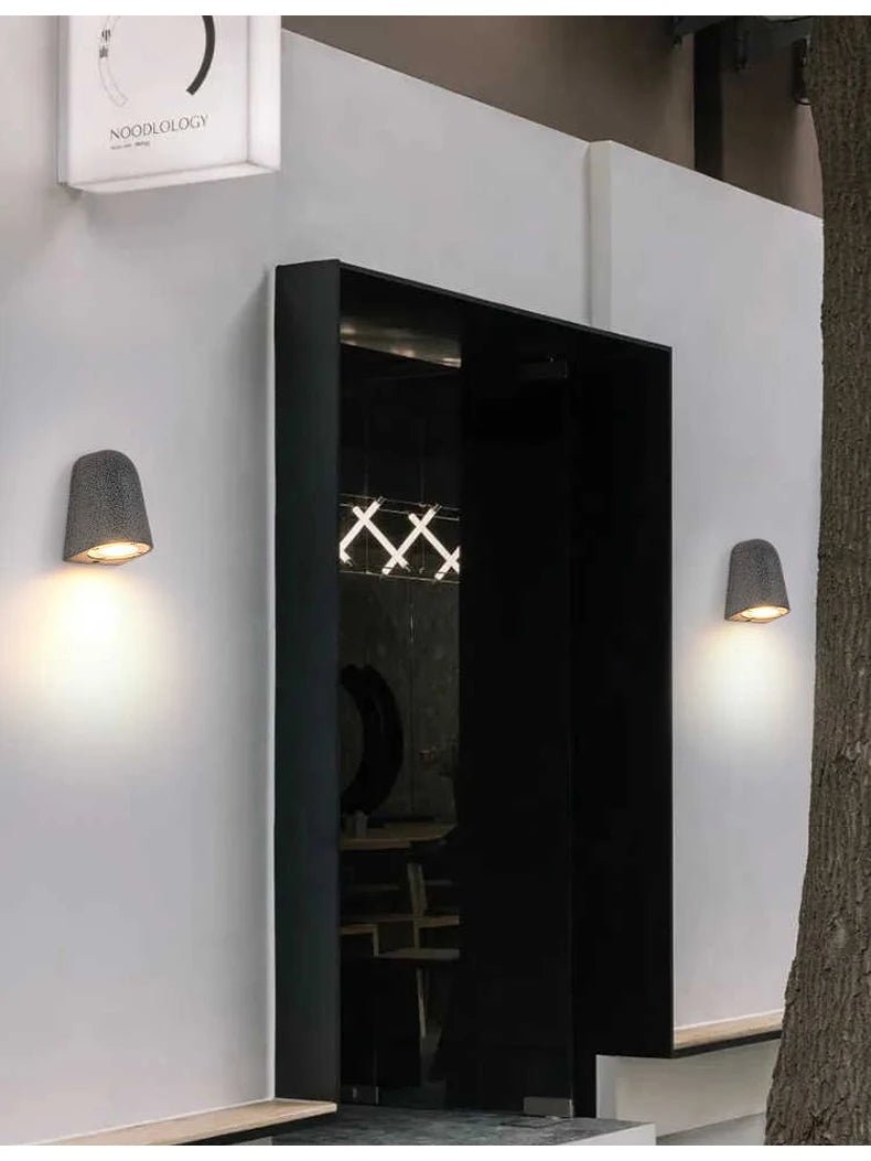 Microcement Outdoor Waterproof Wall Lamp for Hotel & Villa Exteriors - Hans Lumiere