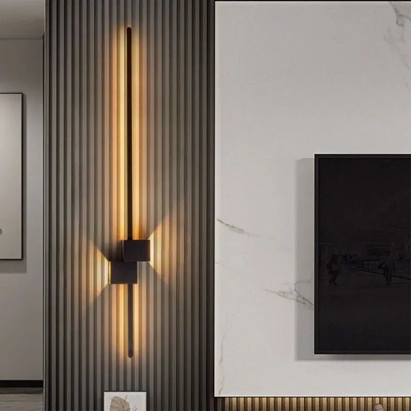 Minimalist Long LED Wall Sconce – Modern Metal Wall Light, 60/90/120cm - Hans Lumiere