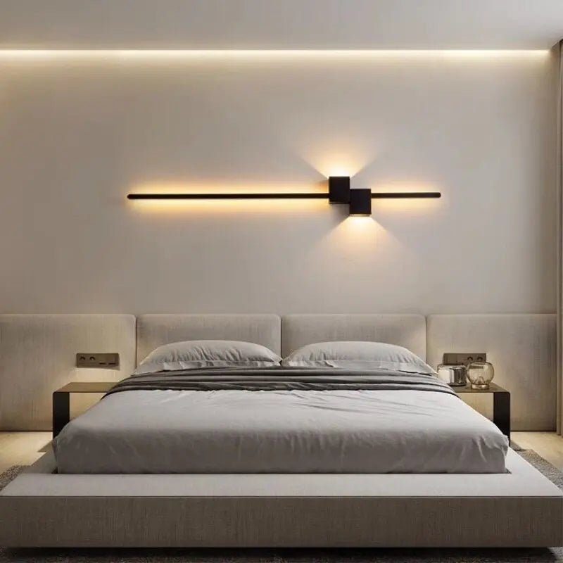 Minimalist Long LED Wall Sconce – Modern Metal Wall Light, 60/90/120cm - Hans Lumiere