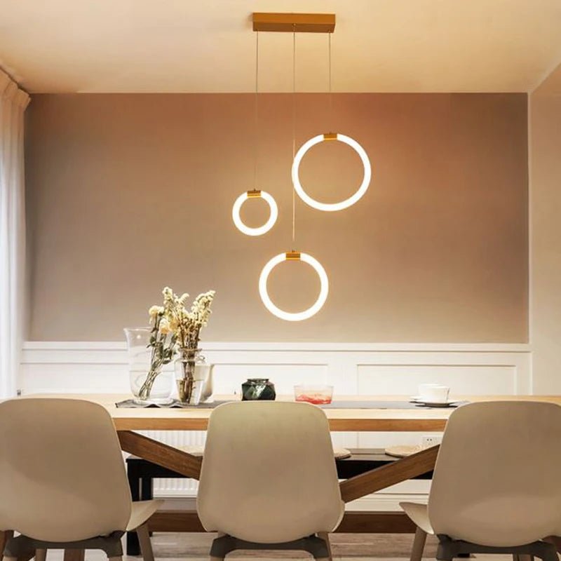 Modern Acrylic Ring LED Chandelier for Living & Dining Rooms - Hans Lumiere